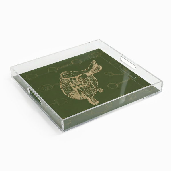 Fares Large Serving Tray - Olive Green 