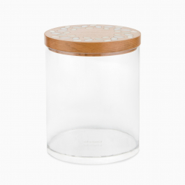Date Branches Acrylic Container with Wooden Lid (L)